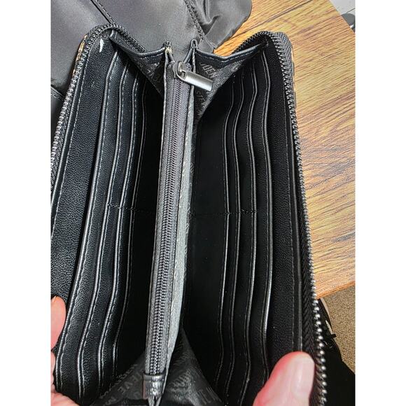 Steve Madden Crossbody Blk Puffer Purse and Puffer Leopard Print Wallet - Picture 7 of 14